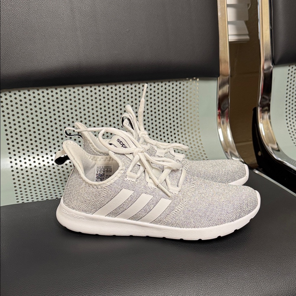 Adidas Light Gray and White Running Shoes